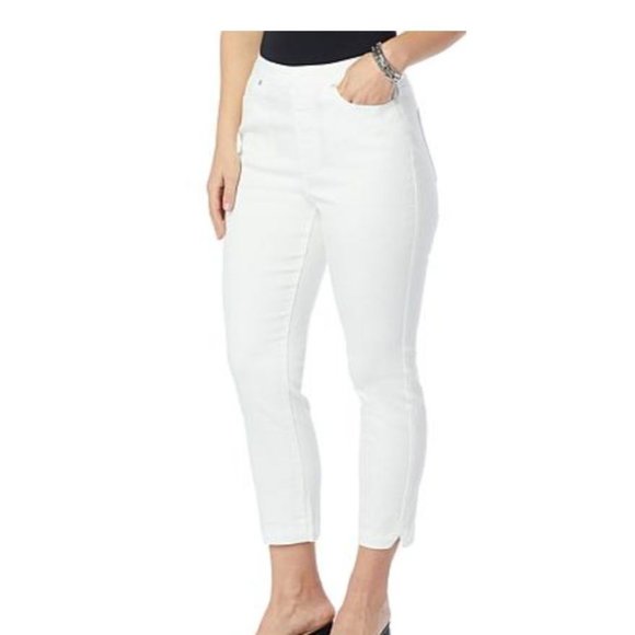 DG2 By Diane Gilman New Classic Stretch Split Hem Pull-On Capri 793-221 Size L W - Picture 1 of 1